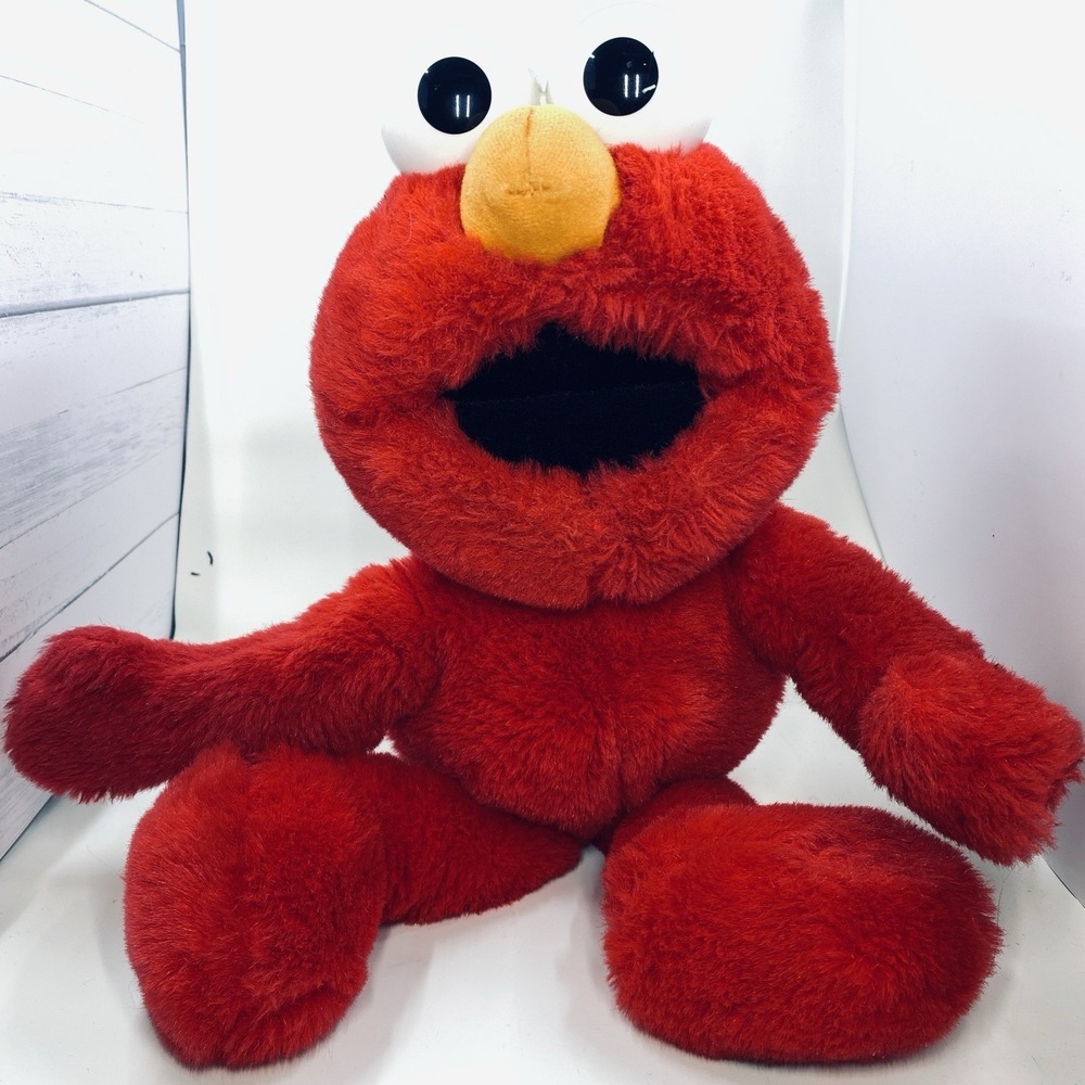 Vintage 1998 Tyco Sesame Street Elmo Plush Laughing Doll Red Large Toy Jim H‎